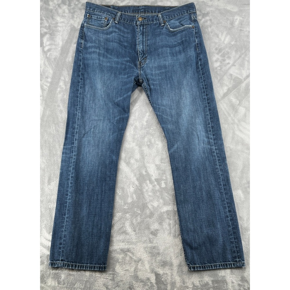 Levis 513 Slim Straight Jeans Mens 36x29 Blue Medium Wash‎ Denim Stretch